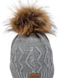 Zimska kapa s cofom LAMAME - Siva